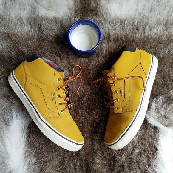 vans high top yellow mustard